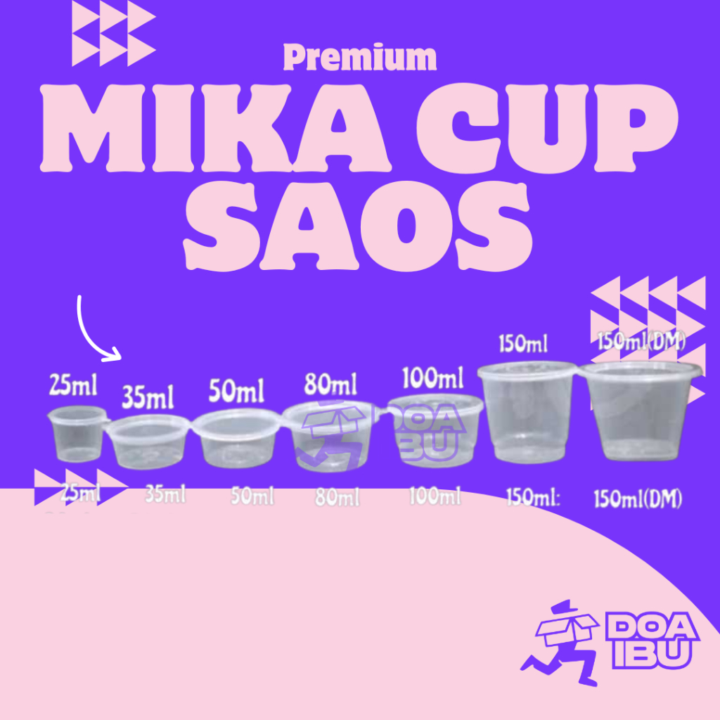 [50 pcs ] cup pudding / Cup saos | thinwall sauce cup | wadah saos | merk klir merk dm merk wan wan 