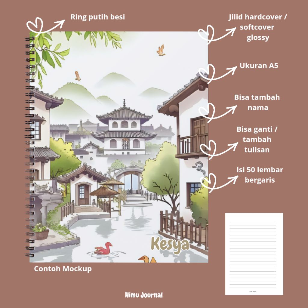 

Notebook custom lukisan himu journal hard cover ukuran A5