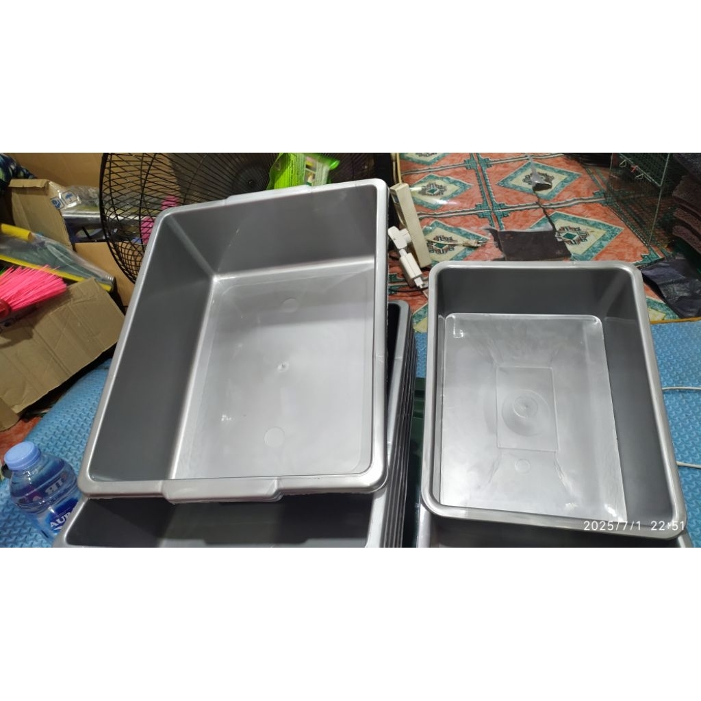 Bak Segi Bak Kucing Hamster ikan Cupang BAK Tahu Baskom Serbaguna Silver abu Instant
