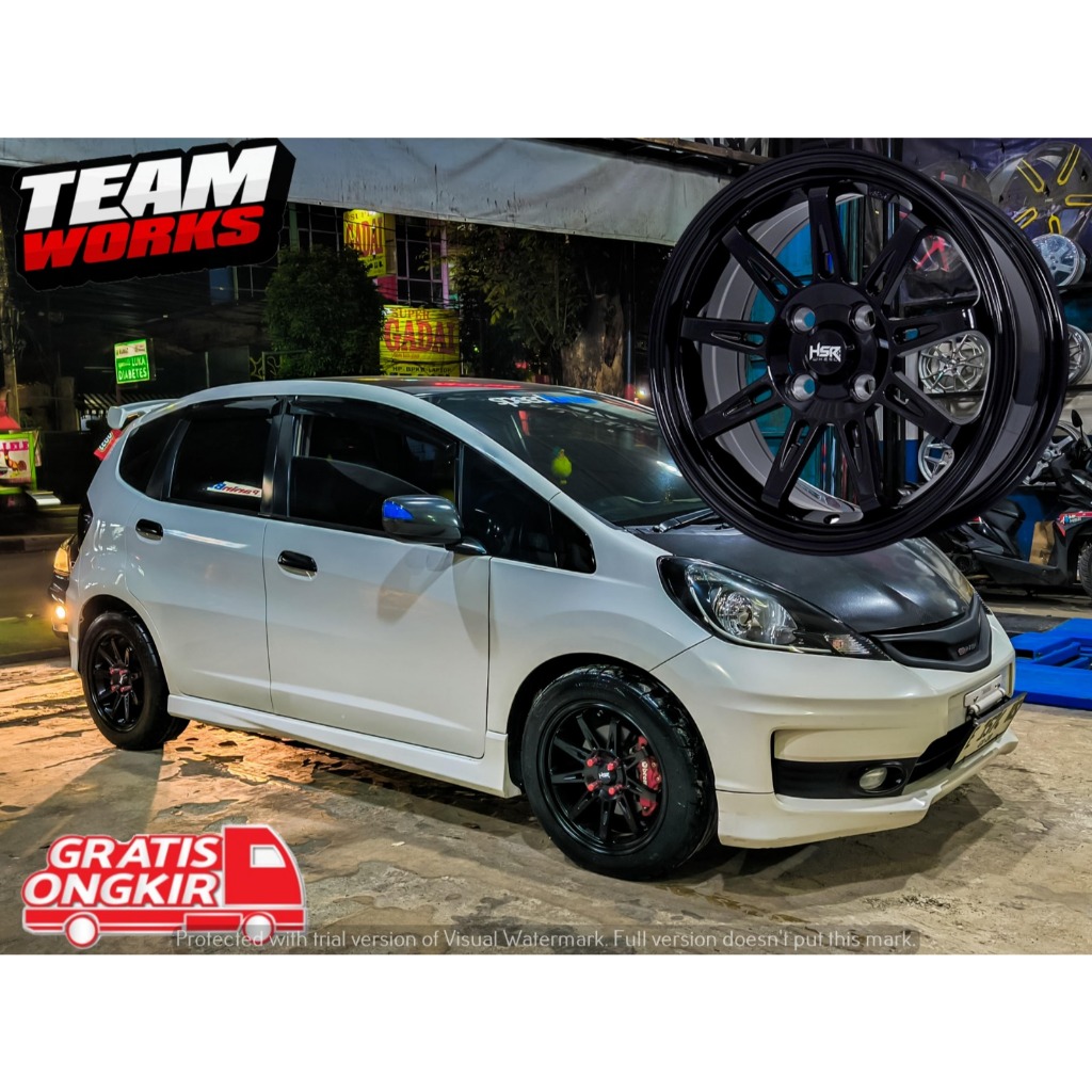 PAKETAN VELG PLUS BAN SEMI SLICK RING 16 JAZZ BRIO SIGRA HSR TIKALA SEMI MATT BLACK LEBAR 7 R16 ET40
