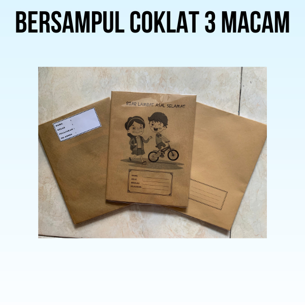 

buku tulis sudah disampul coklat dan sampul plastik