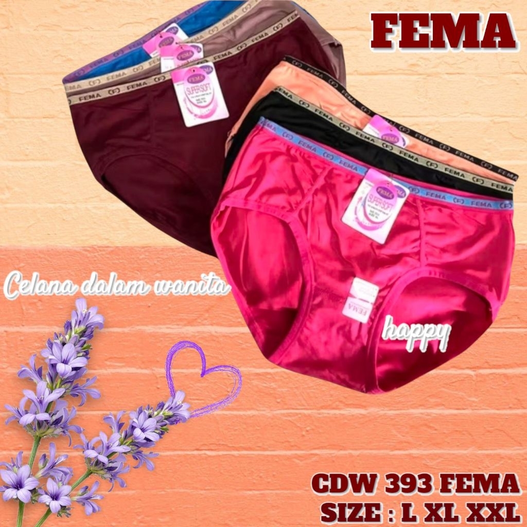 1Lusin CD wanita fema/ celana dalam wanita dewasa L XL XXL FEMA Celana dalam wanita 393/361 FEMA