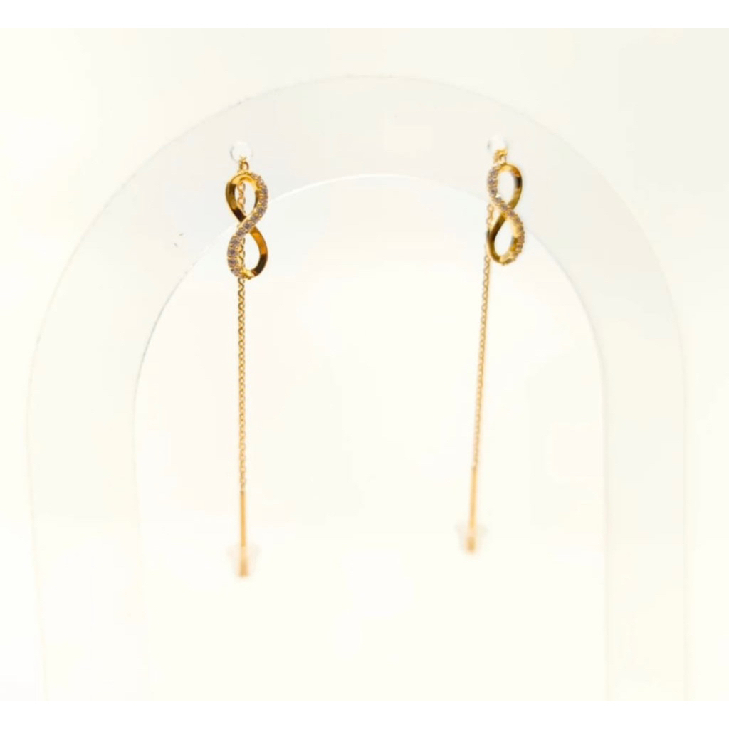 Anting Emas UBS Gold 16K Venus Panjang Infinity Anting Wanita Elegan & Ringan