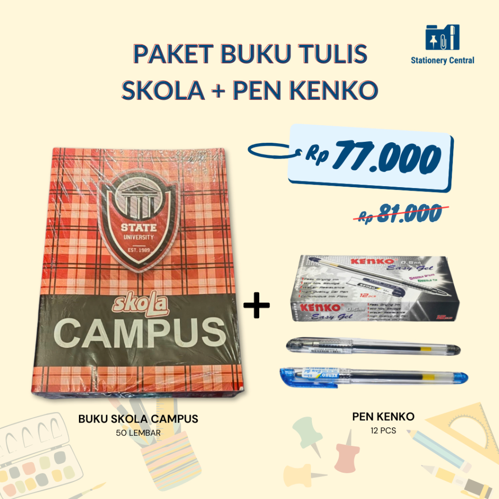 

Buku Tulis Panjang Skola Campus Boxy isi 50 lembar