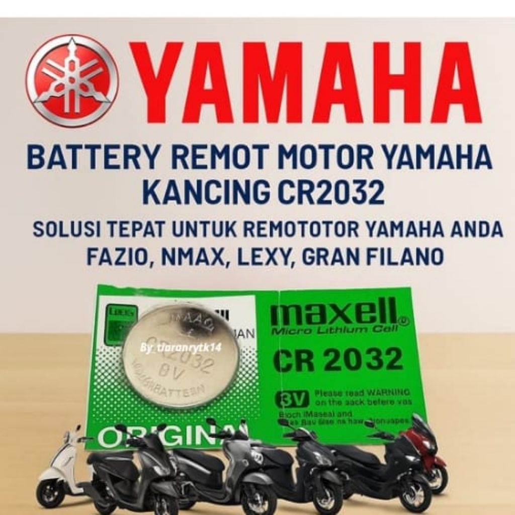 BATERAI REMOT KEYLESS NMAX AEROX XMAX LEXI FAZZIO GREN FILANO FREGO BATERAI KUNCI REMOTE MOTOR ALARM