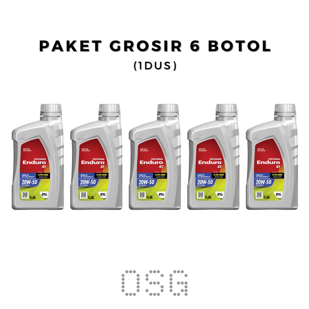Paket Grosir 6 Botol Oli Enduro 4T 0,8L 800ml SAE 20W-50 API SL JASO MB