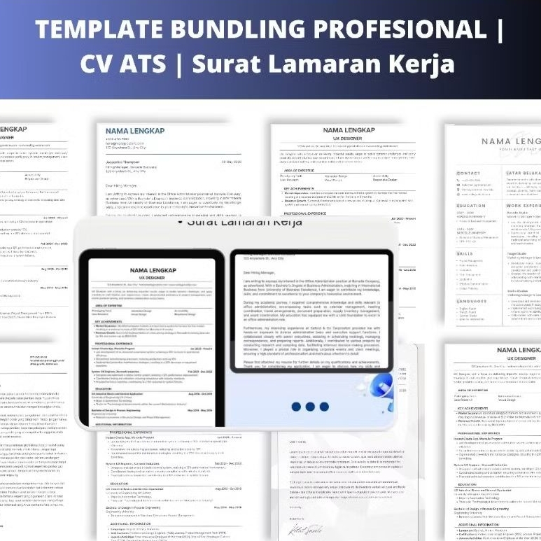 Template Bundling Profesional | CV ATS | Surat Lamaran Kerja
