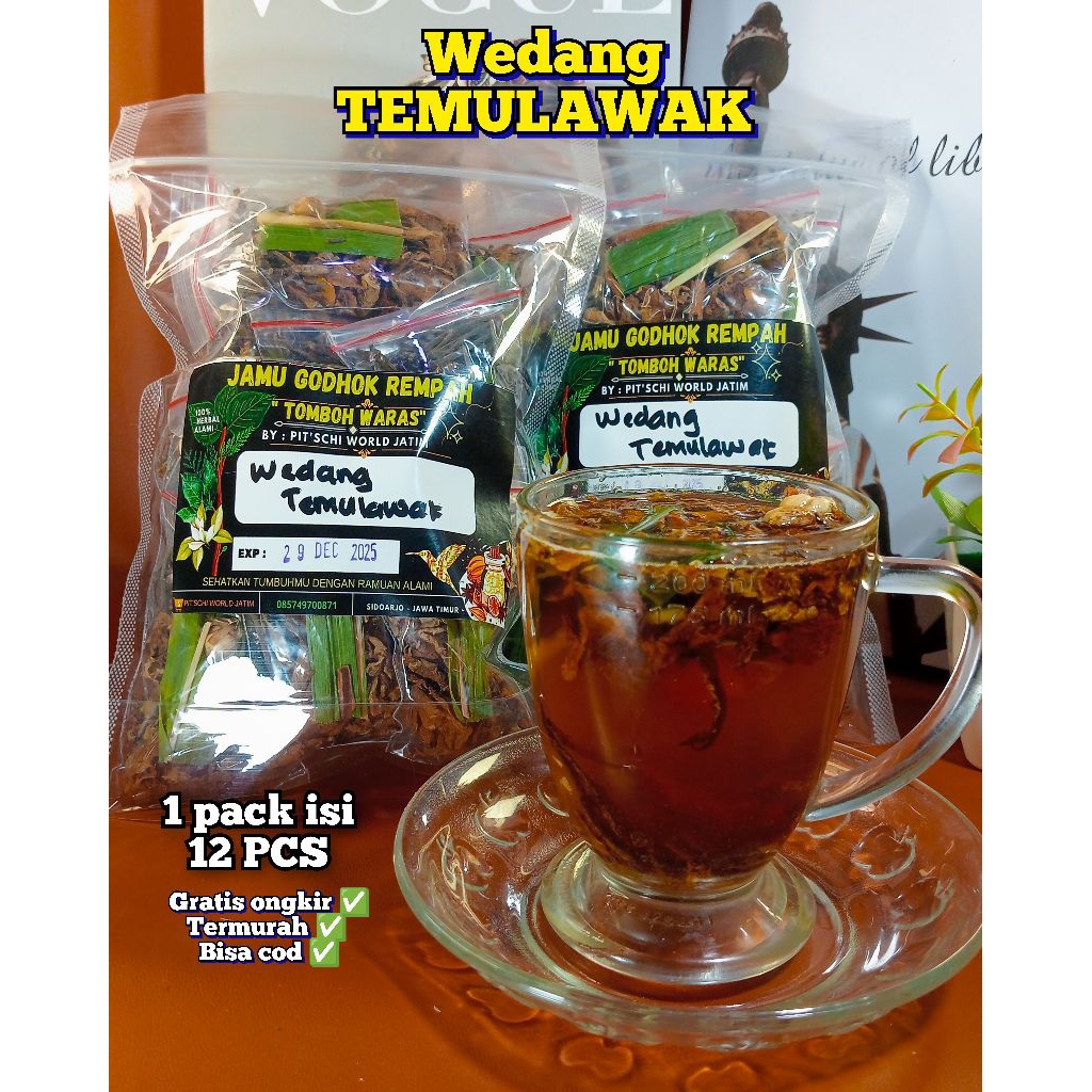 

WEDANG REMPAH TEMULAWAK 1 PACK ISI 12 PCS//WEDANG REMPAH KESEHATAN TEMULAWAK 1 PACK//WEDANG REMPAH TRADISIONAL KESEHATAN TEMULAWAK