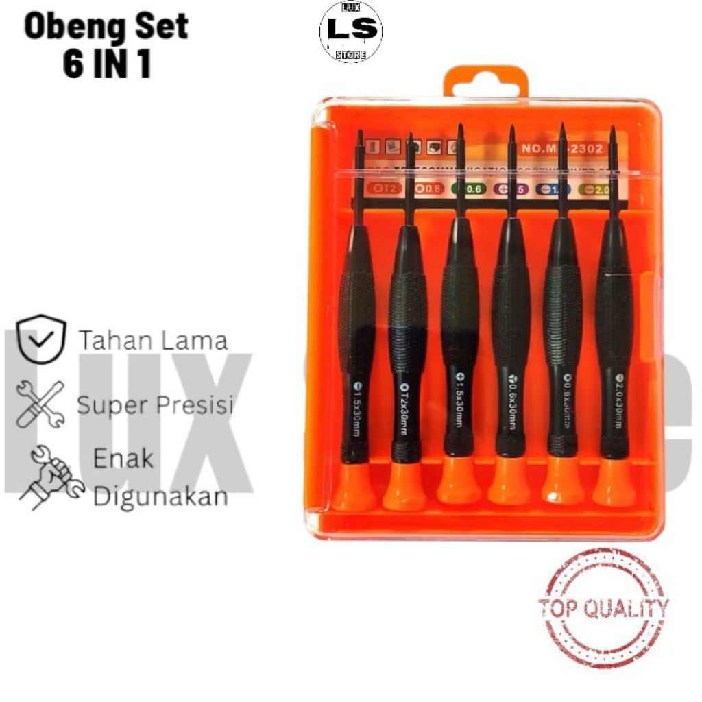 Obeng Set 6 In 1 Reparasi Tool Kit