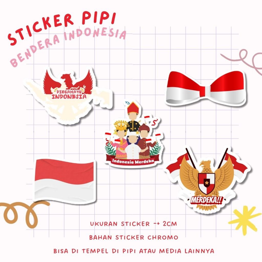 

Stiker Pipi Bendera Merah Putih HUT RI isi 50 pcs