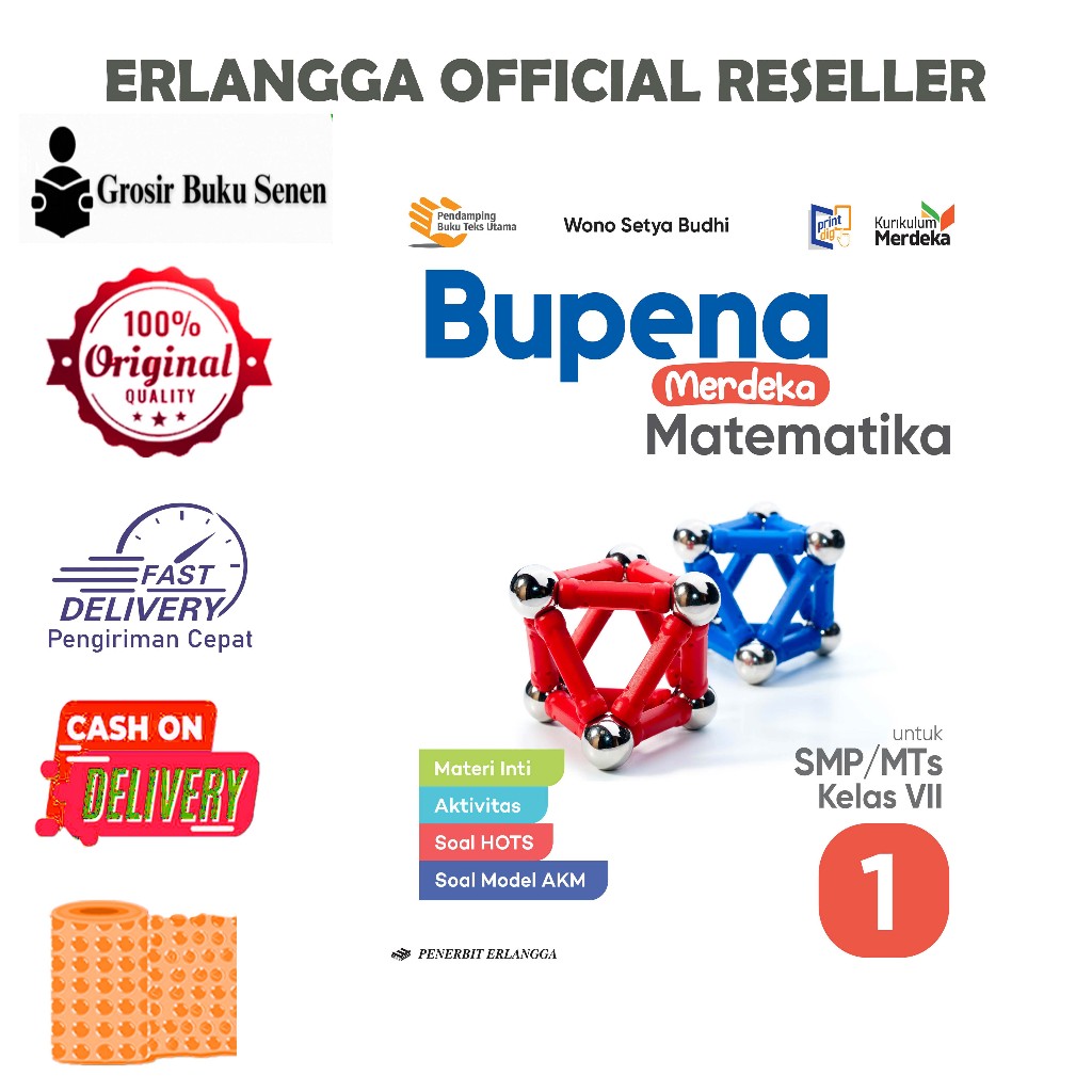 ORIGINAL ERLANGGA BUPENA MATEMATIKA SMP KLS.7,8,9 /KM - WONO SETYA BUDHI