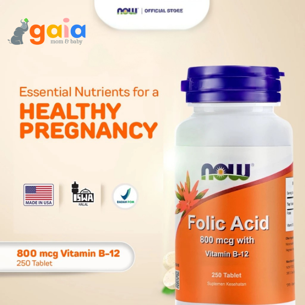 Now Folic Acid 800mcg 250 tabs