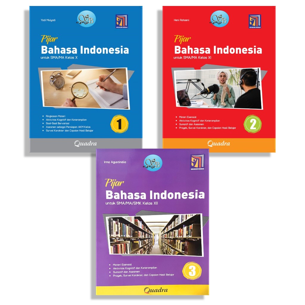 [Penerbit Quadra] Pijar Bahasa Indonesia Kelas 10, 11 & 12 Kurikulum merdeka