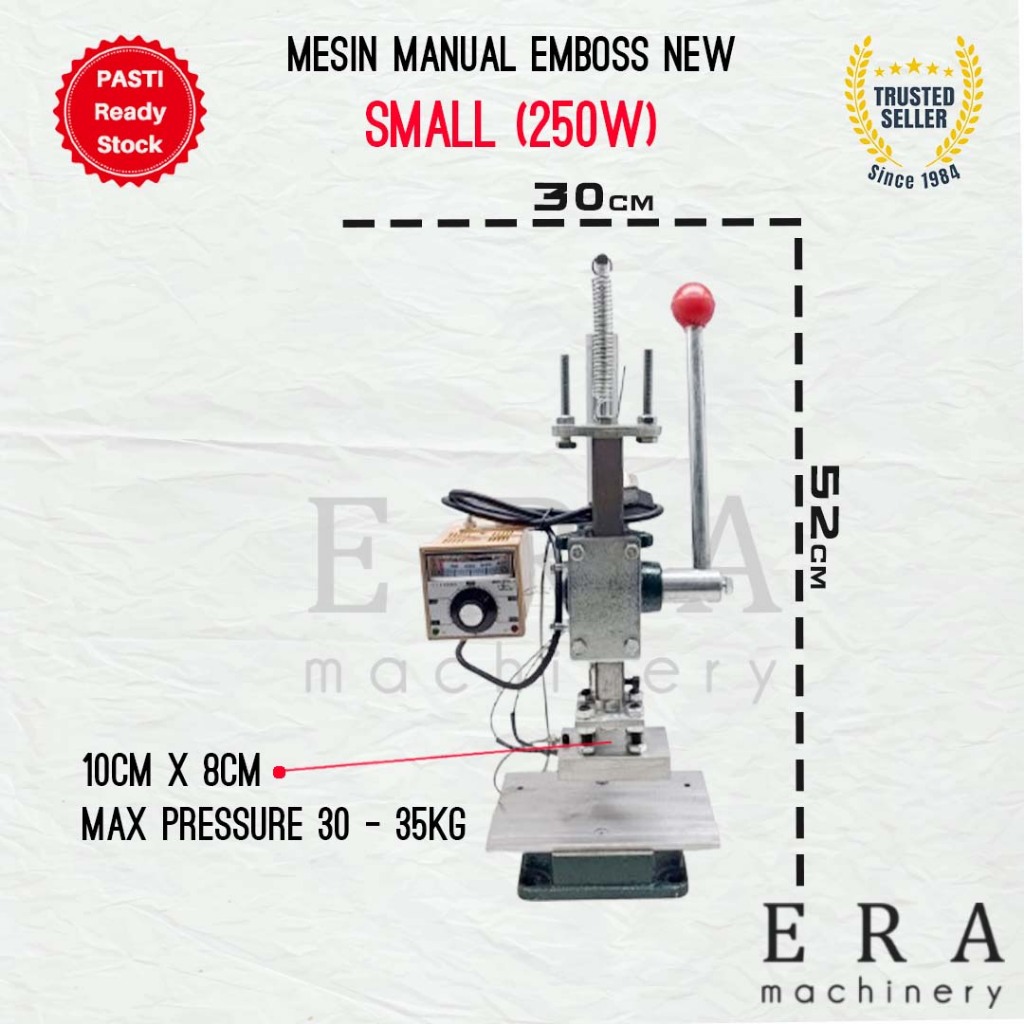 

Mesin Embos Pres Logo Kulit Manual | tidak termasuk plat logo | KONFEKSI TAS | EMBOS LOGO DOMPET