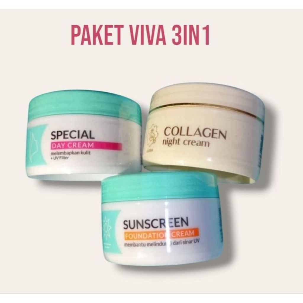 viva special day cream & viva collagen night cream & viva peeling cream