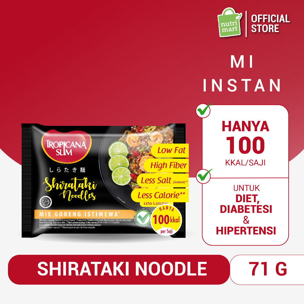 

[oddsolshop] pekanbaru/Tropicana Slim Shirataki Noodle 71GR Mi Instan Mie Sehat Low Fat High Fiber