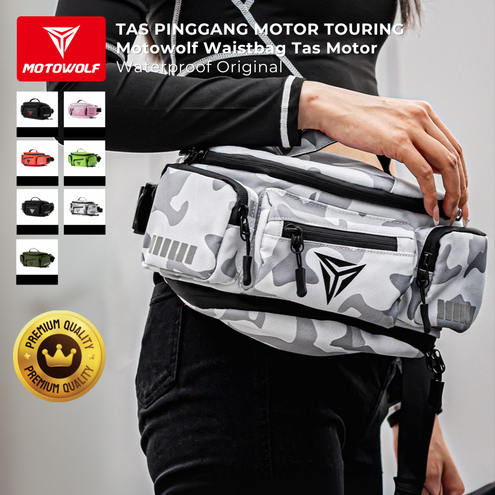 Tas Pinggang Motor Touring Motowolf Waistbag Tas Motor Waterproof