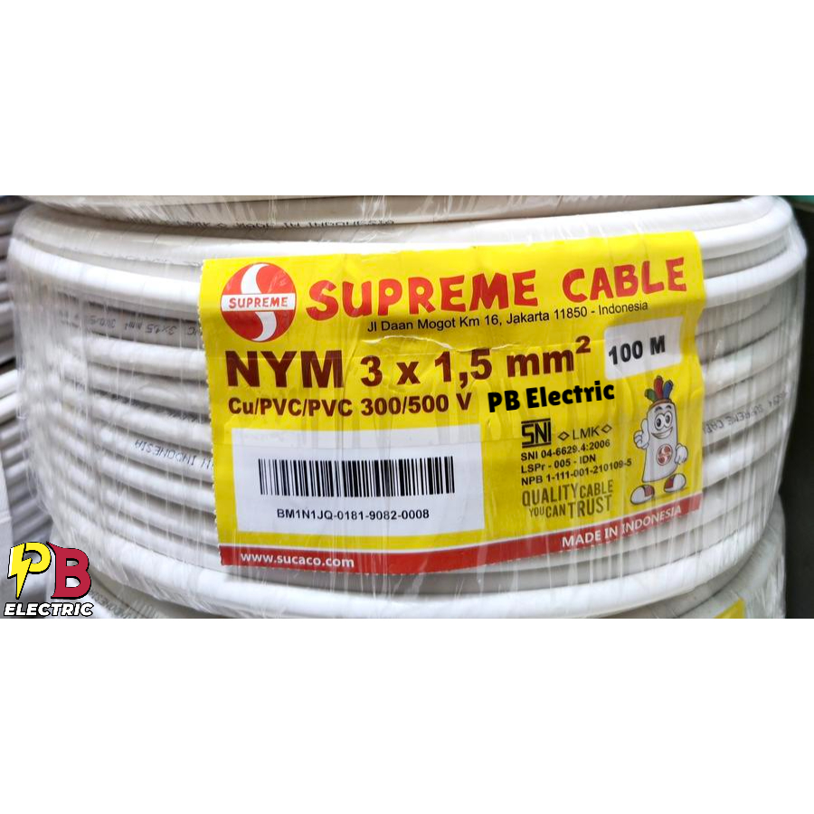 Kabel NYM 3 x 1.5 mm Merk Supreme / Kabel NYM 3 x 1,5 mm Supreme / Supreme NYM 3x1.5