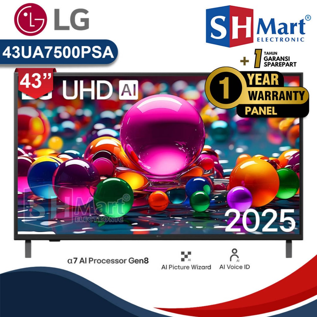 SMART TV LG 43 INCH  43UA7500 / 43UQ7500  UHD 4K HDR INSTAN GARANSI RESMI NEW (MEDAN)