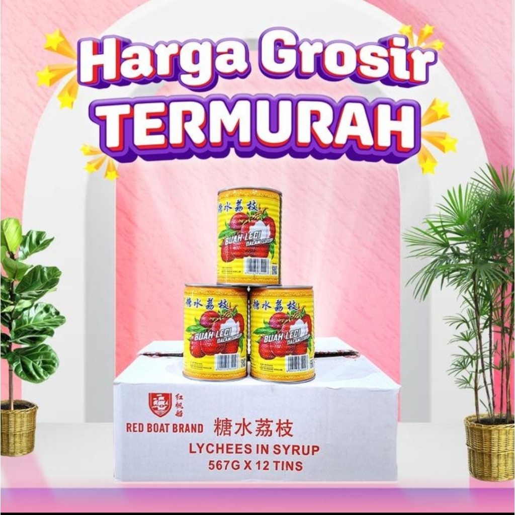 

Red boat leci lychee 1 dus isi 12 kaleng