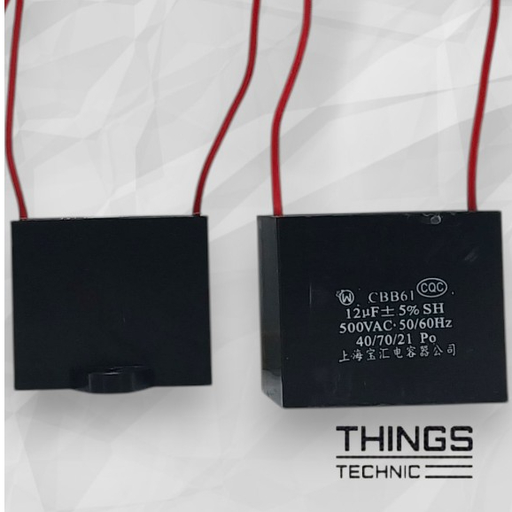 CBB61 12uF 500V AC – Kapasitor Industri Mesin Las & Kipas Angin
