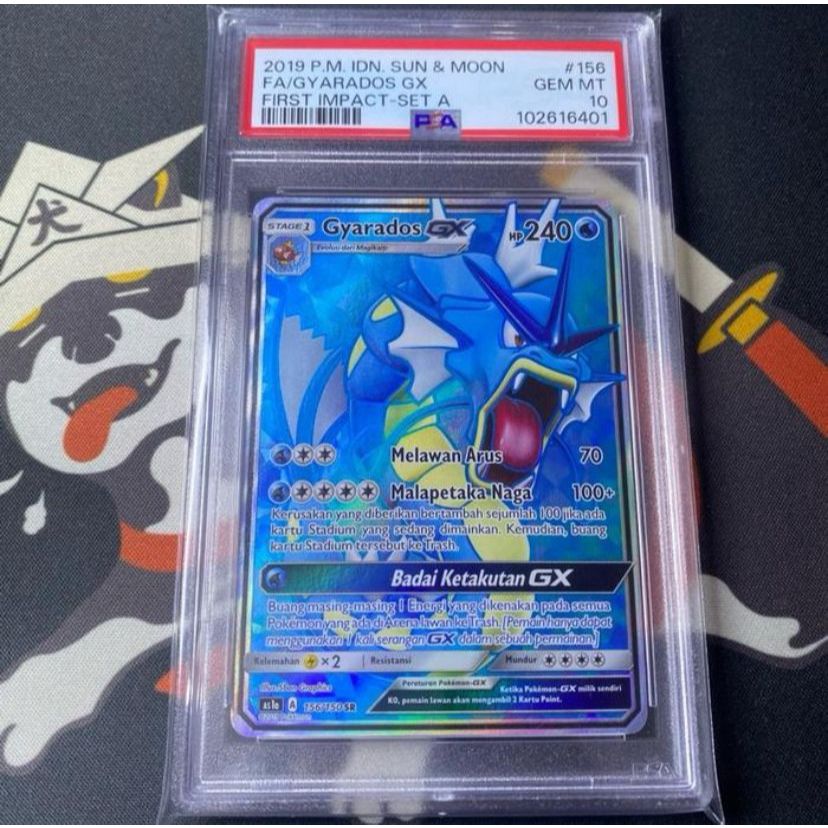 PSA 10 Gyarados GX SR ID SM AS1a First Impact Set A - Kartu Pokemon TCG INDONESIA