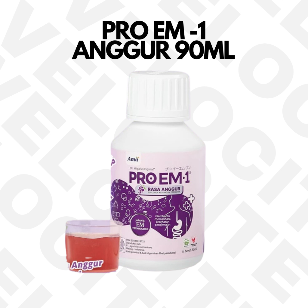 PRO EM1 Anggur 90ml Suplemen Kesehatan Probiotik Dewasa & Anak Pencernaan Usus Maag Gerd Sembelit / 