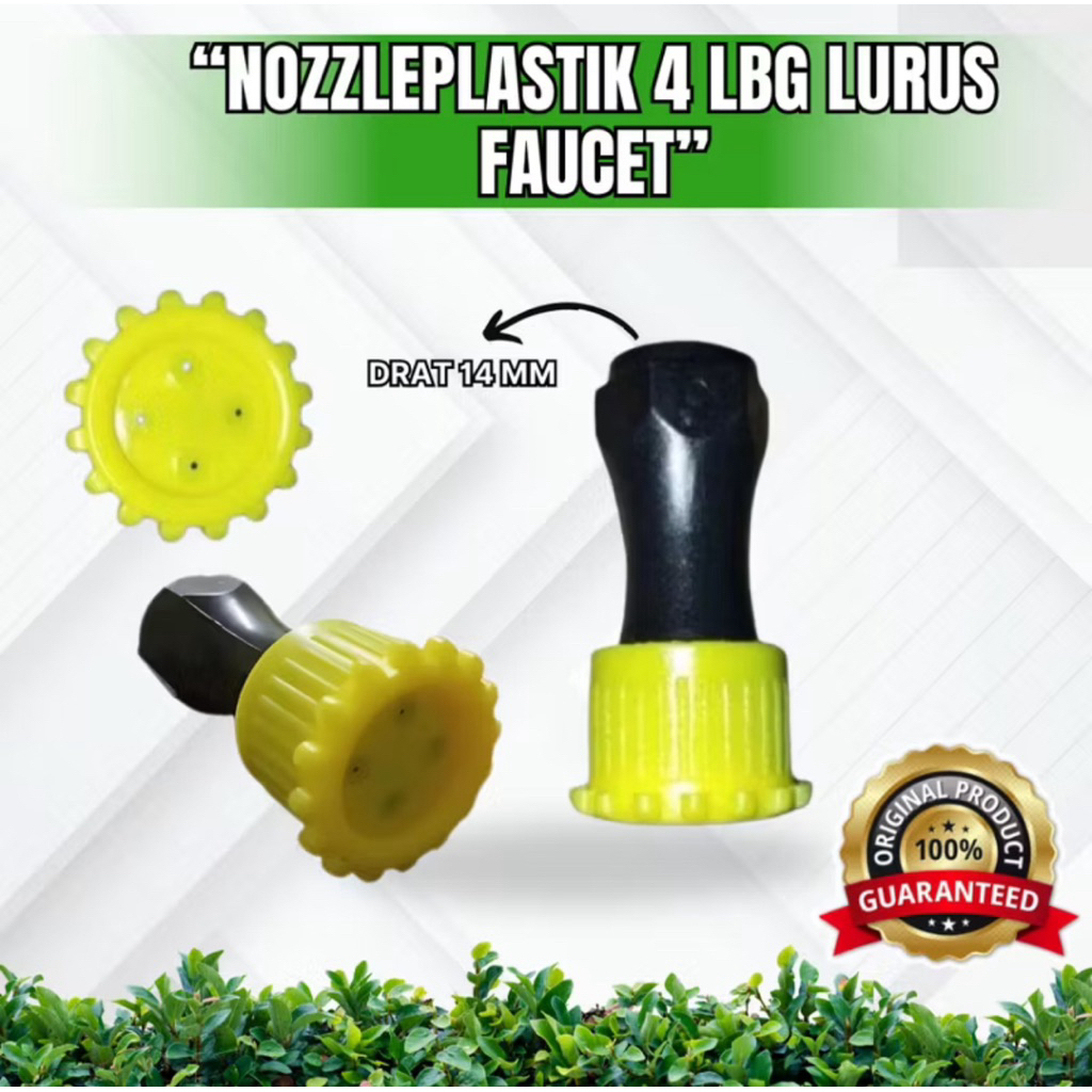 Nozzle Plastik Lubang 4 lurus kuning Faucet spuyer kabut