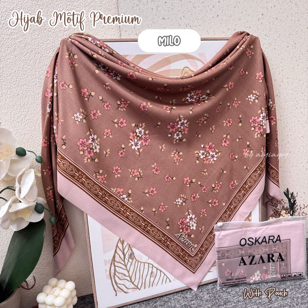 Hijab Segiempat Motif | Packing Pouch | Hijab Lasercut