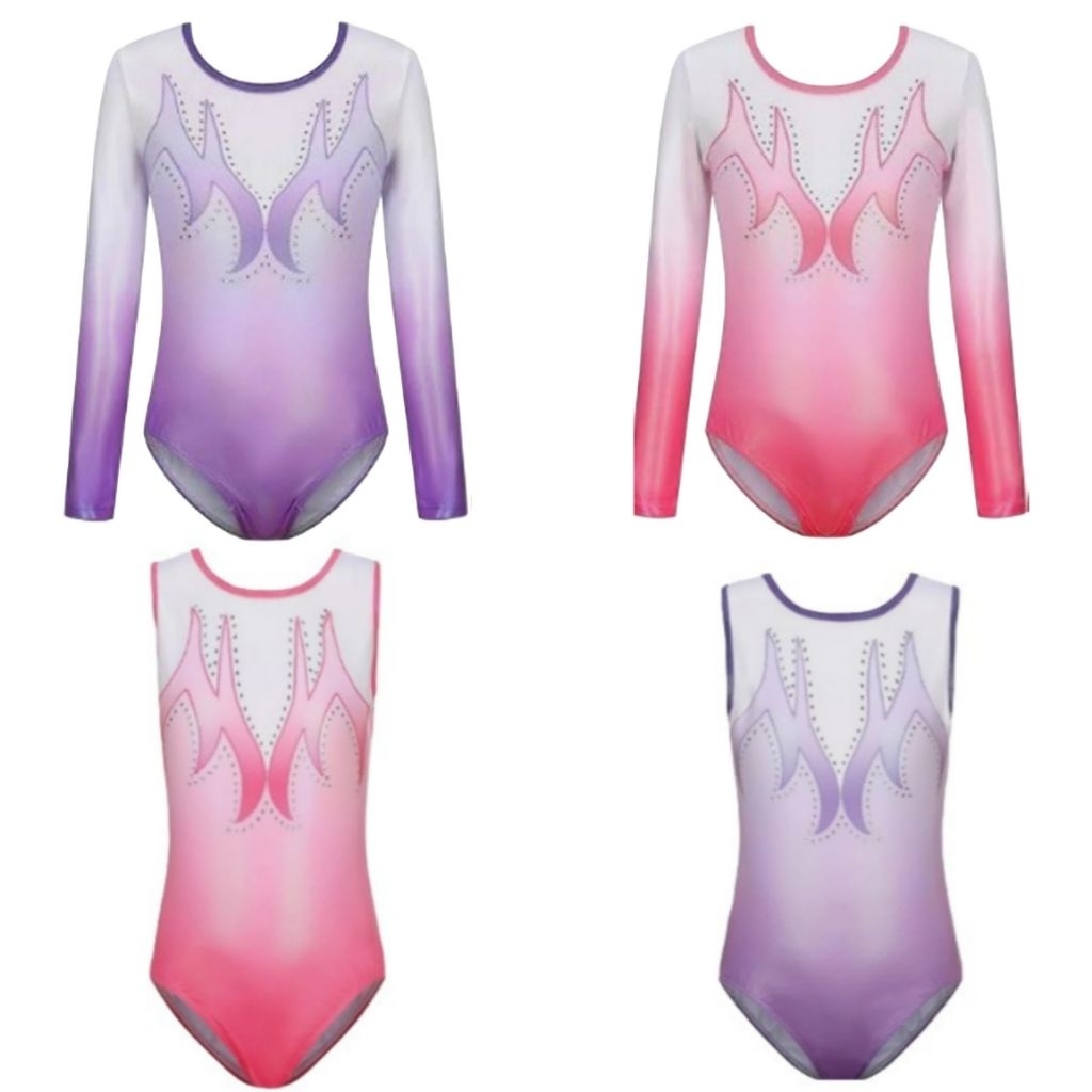 Little Qey Leotard Gymnastic LT103 Baju Senam Gymnastic Anak Perempuan Lengan Panjang dan Pendek Rea