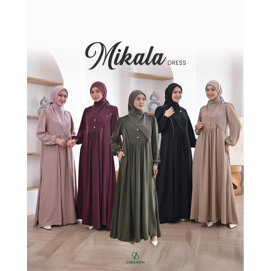 MIKALA DRESS BY GREENISM | GAMIS GREENISM POLOS | GAMIS POLOS STYLISH | GAMIS GREENISM TERBARU