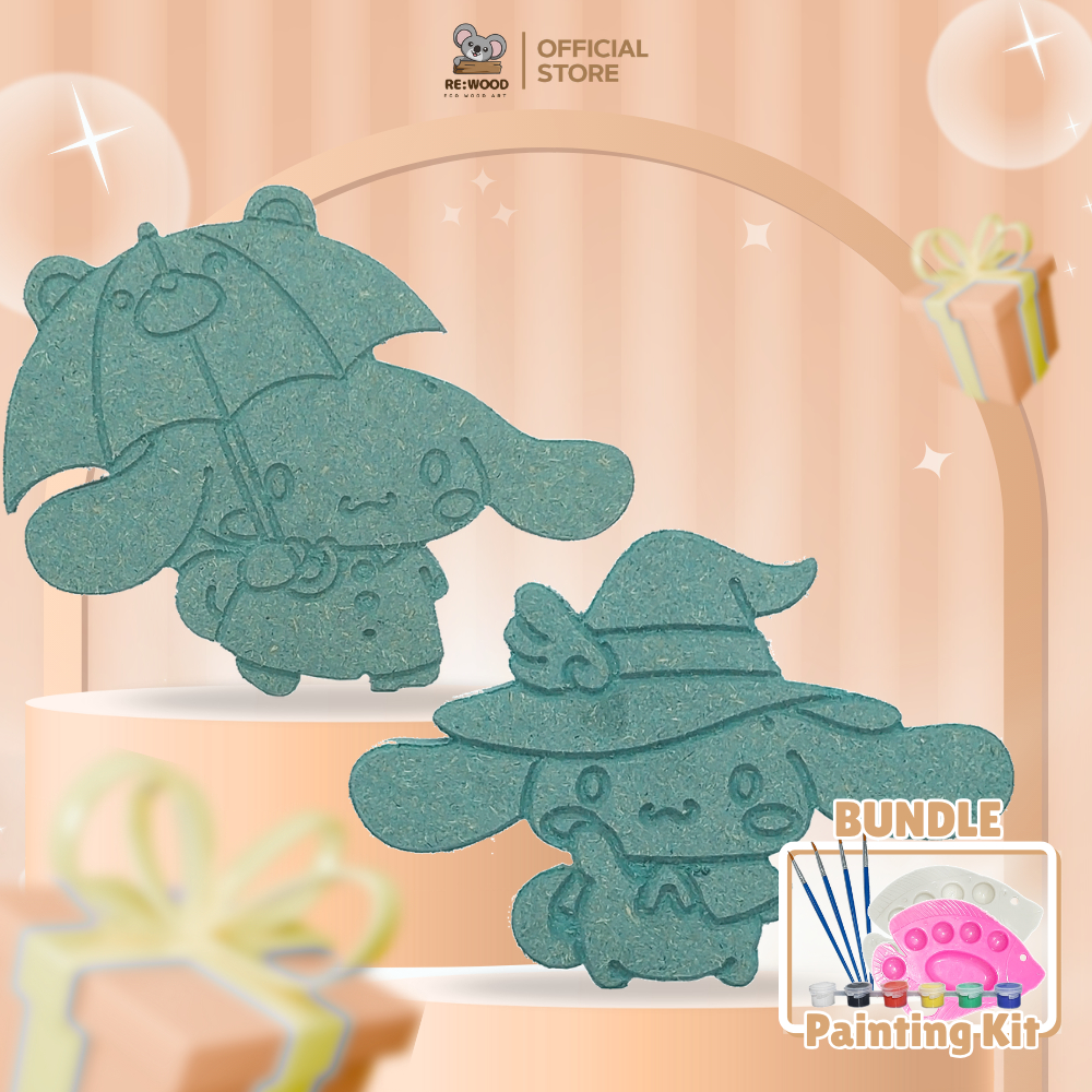 

[Rewood] Kayu Lukis Kanvas Karakter Sanrio Cinnamoroll | Size S M DIY Wood Painting Kit