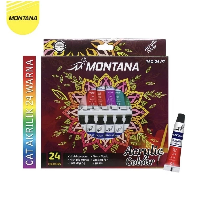 

MONTANA Acrylic Colour Cat Akrilik 24 Warna Rich Pigments & Fast Drying TAC-24PT
