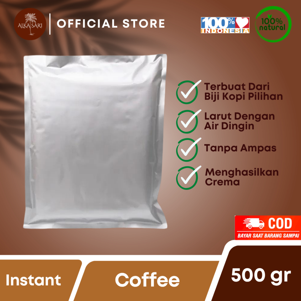 

Instant Coffee / Bubuk Kopi Instan Tanpa Ampas Alka Sari 500gr