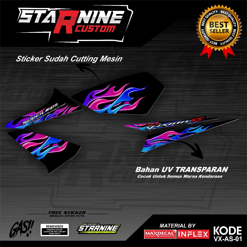 striping vixion old stiker vixion model api kode VX-AS-001