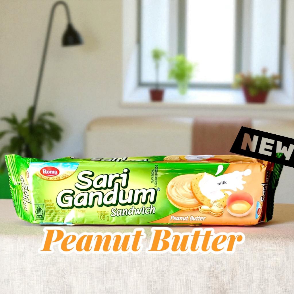 

Roma Sari Gandum Peanut Butter 108 Gr / Sari gandum peanut butter