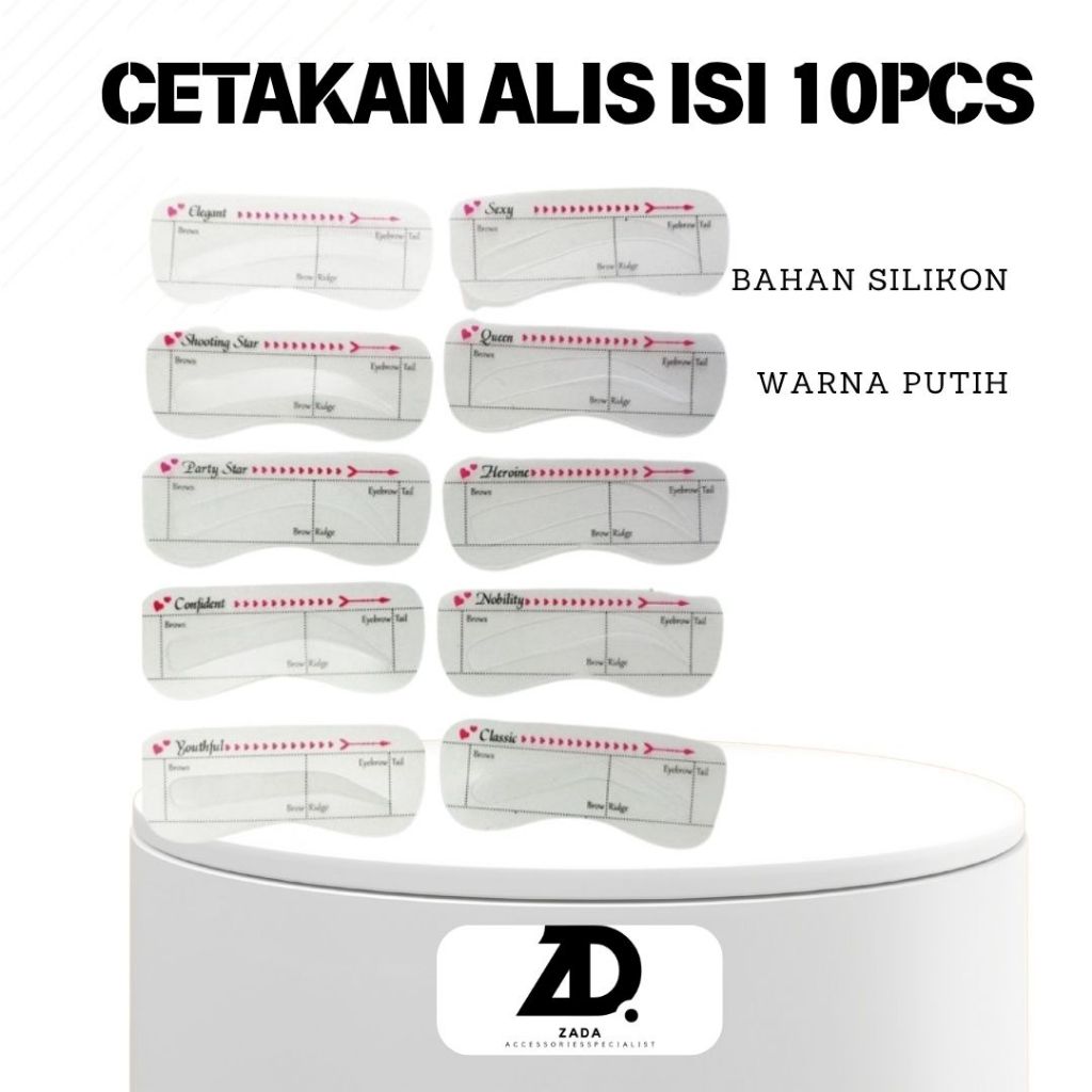Cetakan Alis isi 10pcs Cetakan Alis Alat Pembuat Alis Alat Gambar Alis Eyebrow Template Cod