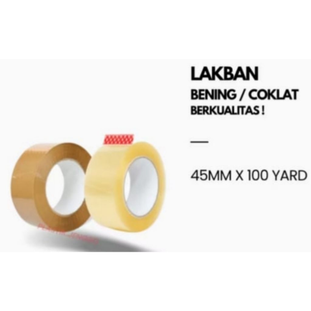 

Lakban bening dan coklat 100 yard 45mm