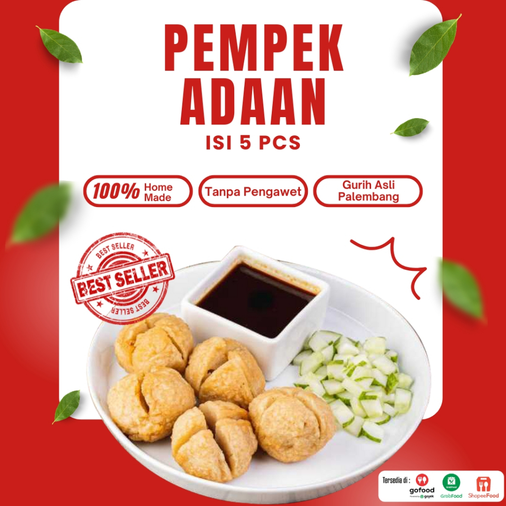 

Pempek Adaan isi 5 pcs | Empek Mpek Bulat | Khas Palembang | Ikan Tenggiri Asli | Frozen vacuum pack