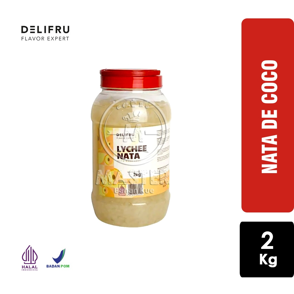 

Nata de Coco Lychee DELIFRU Topping Minuman Leci Nata [PAIL 2 Kg]
