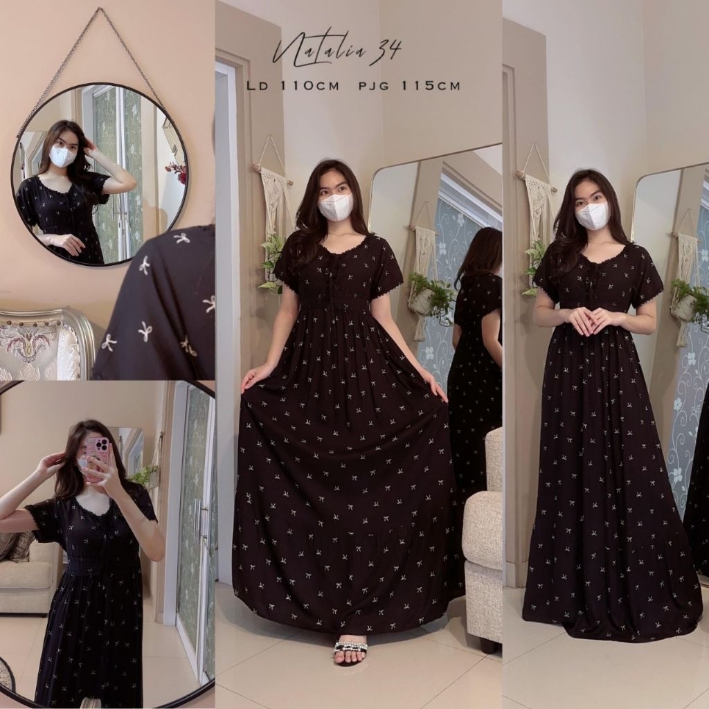 Daster arab NATALIA FAIRUZ ORI dress maxi katun RAYON PREMIUM