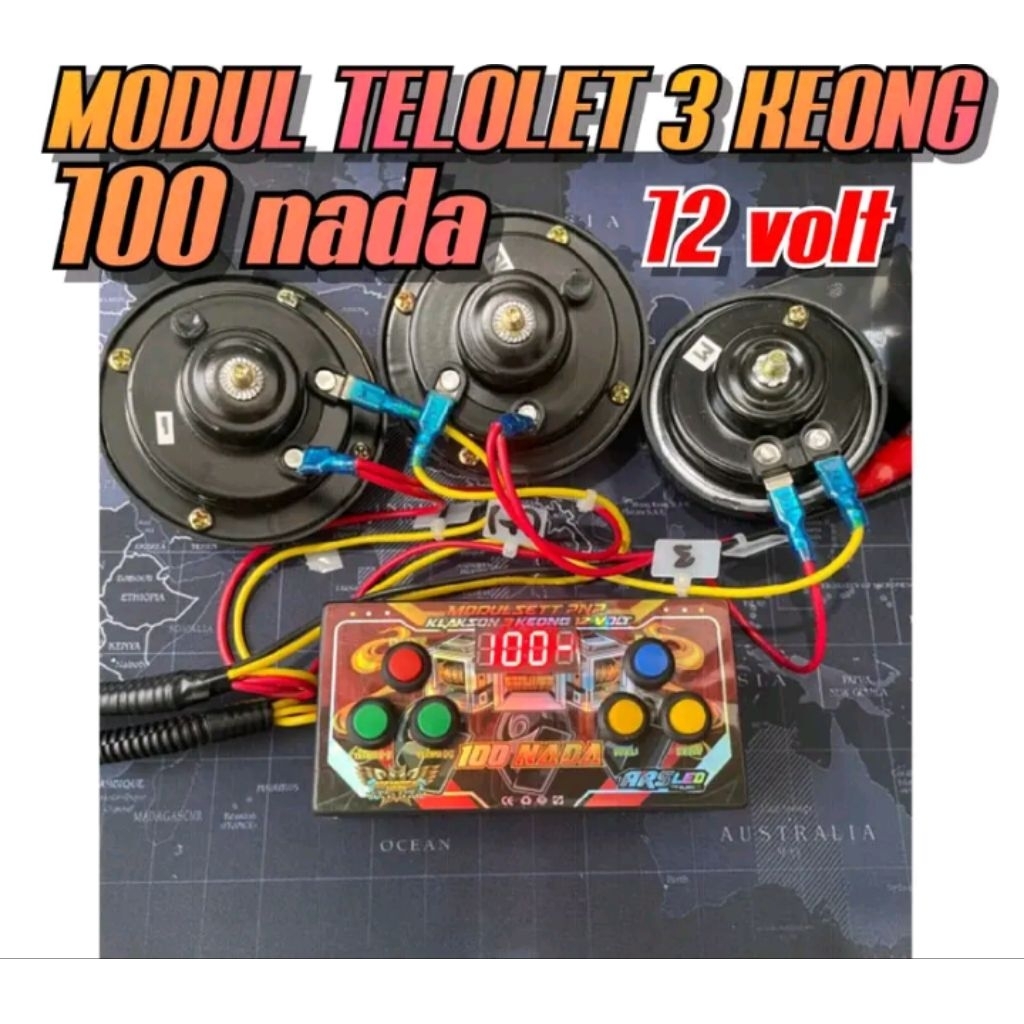 modul telolet 3 keong 100 nada 12volt
