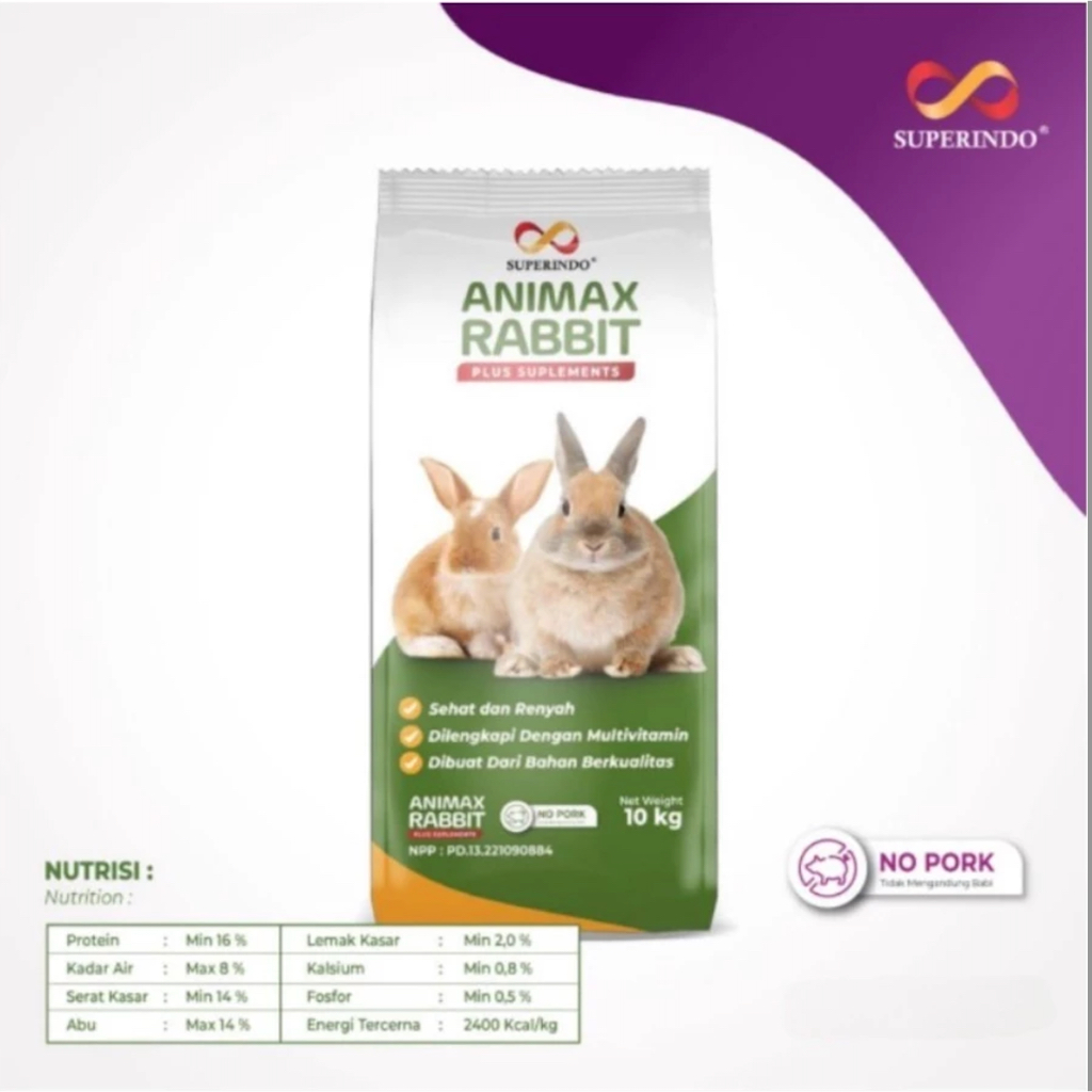 ANIMAX Rabbit Food Repack 1kg / Makanan Kelinci ANIMAX