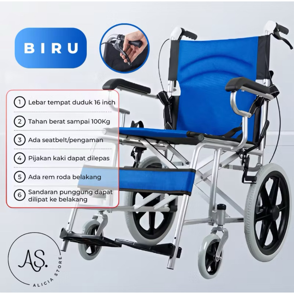 Kursi Roda Lipat Bekas Mulus 51cm | Rangka Baja Kuat – Siap Pakai