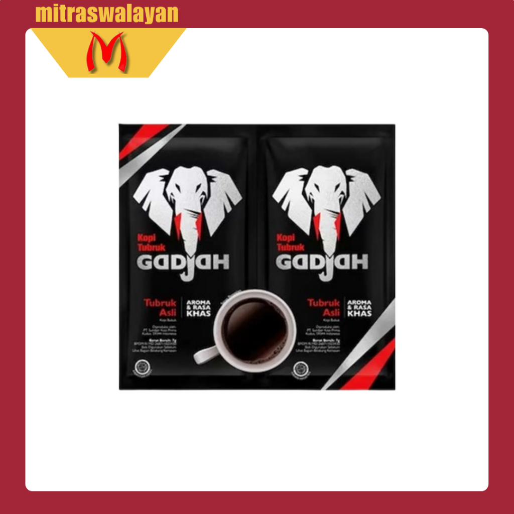 

[ ISI 2 RENCENG ] Kopi TUBRUK GADJAH 6.5 gr @10sachet per renceng