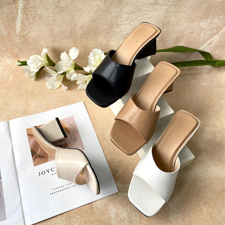 GEMMIE Martis heels - Sandal wanita heels slop kekinian hak 5 cm