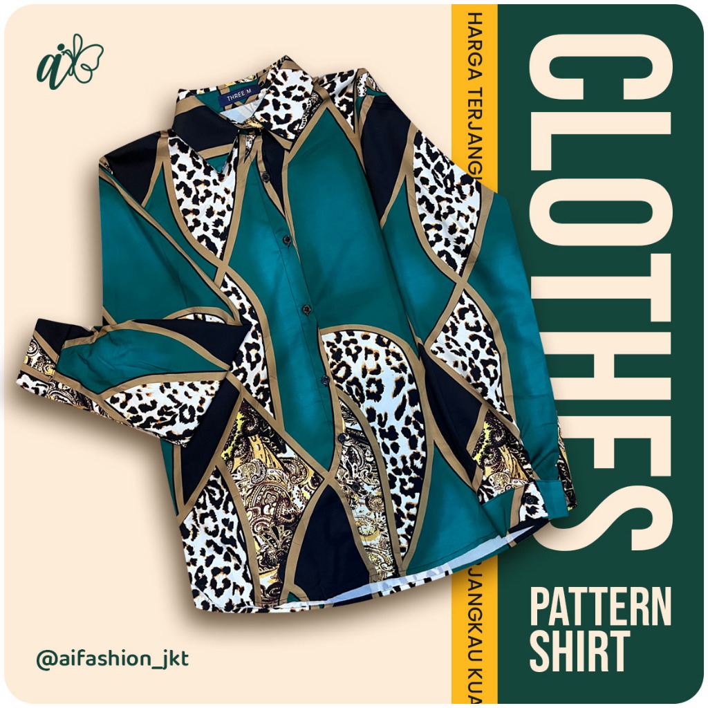 PRELOVED aifashion Pattern Shirt Kemeja Pattern Kemeja Motif Kemeja Kerja