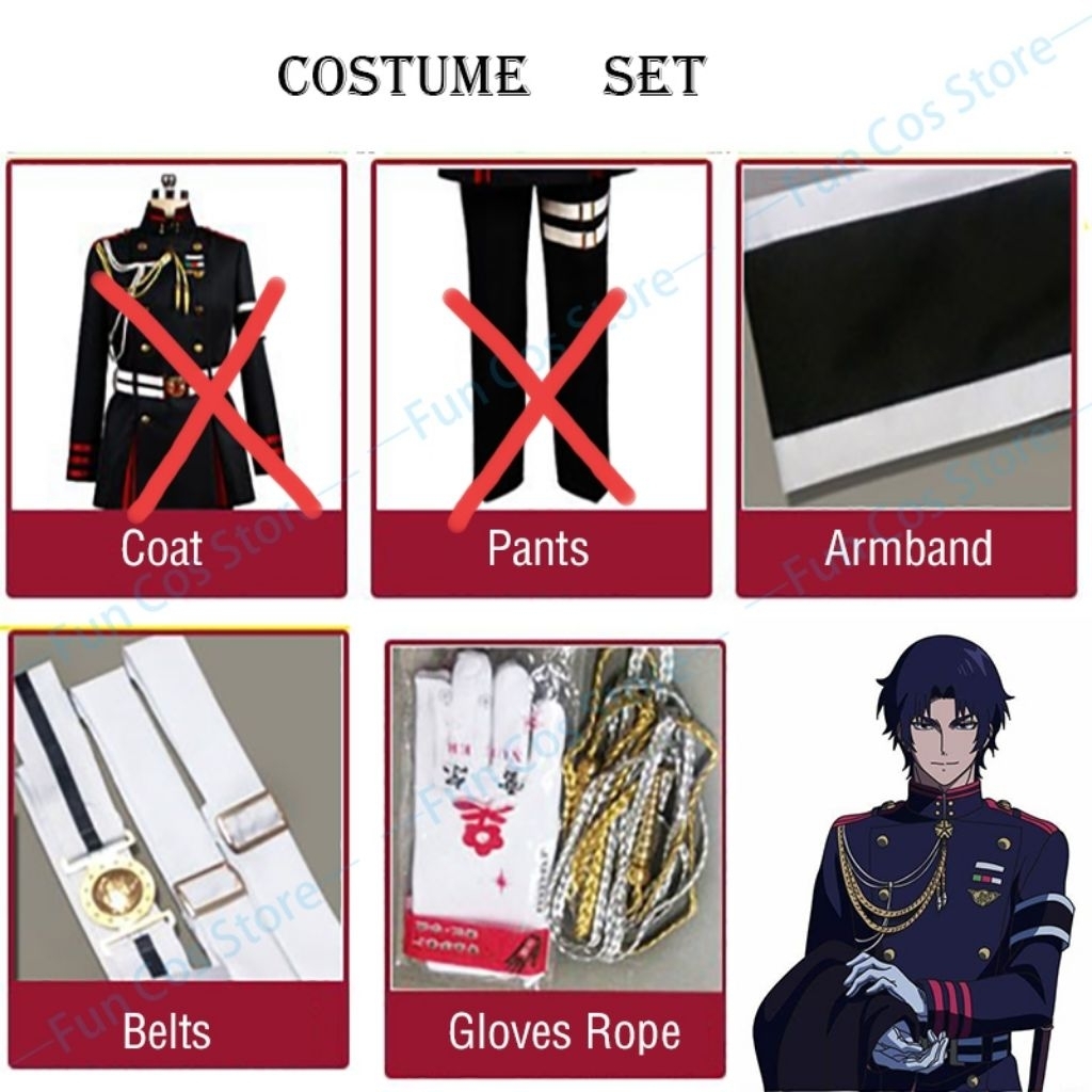 Aksesoris kostum Guren ichinose - owari no seraph