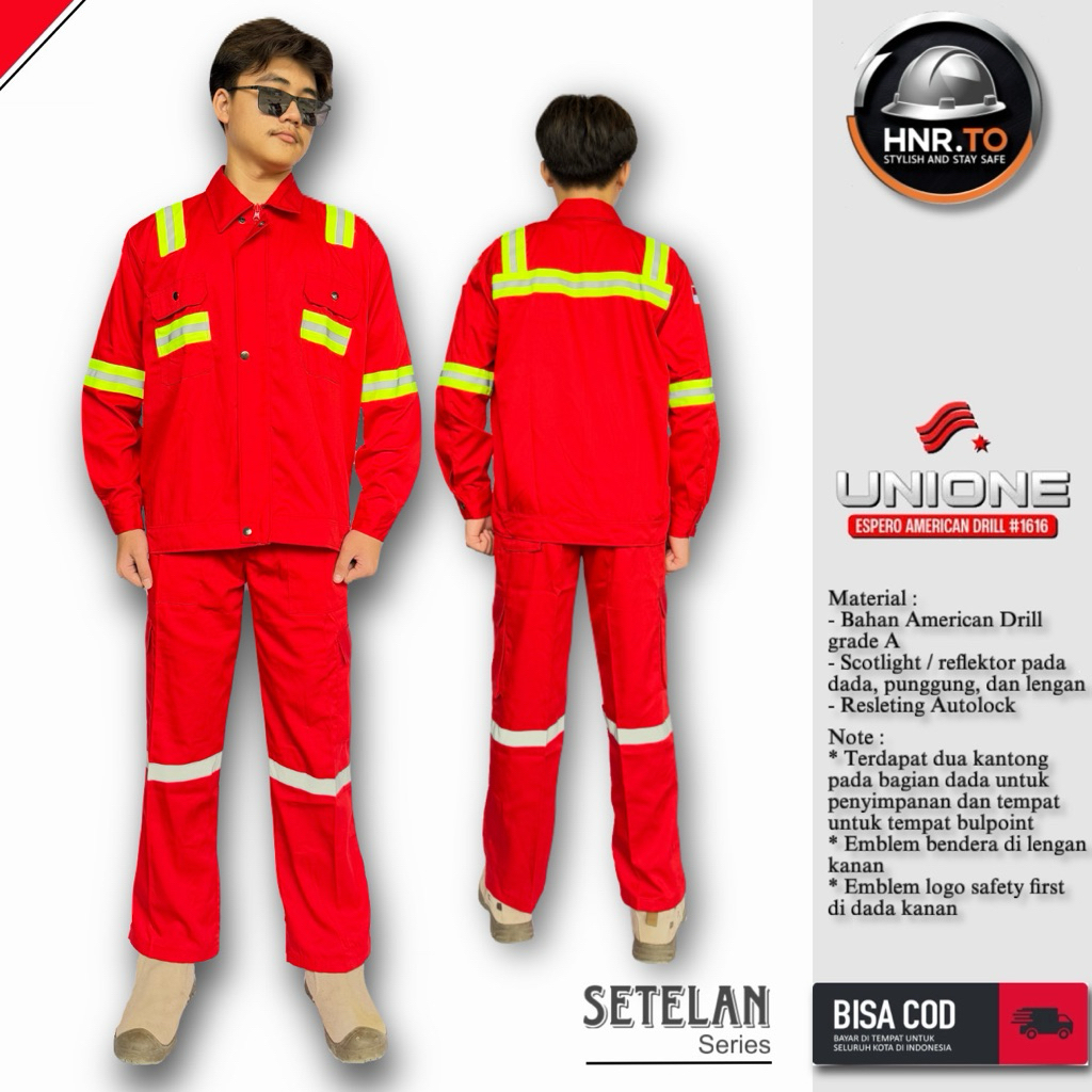 SETELAN BAJU DAN CELANA MODEL NEW TAMBANG / WEARPACK SAFETY/ APD / KESELAMATAN DAN KESEHATAN KERJA