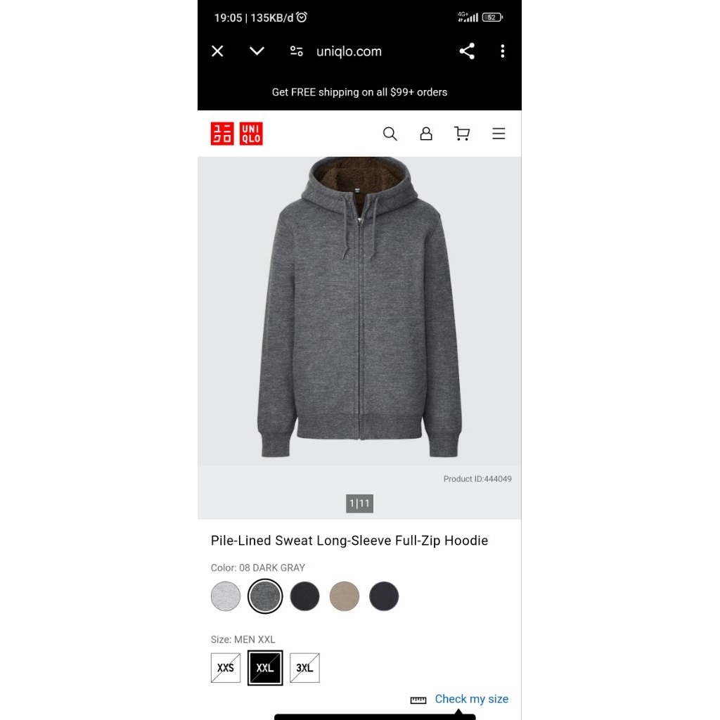 zip hoodie uniqlo sherpa